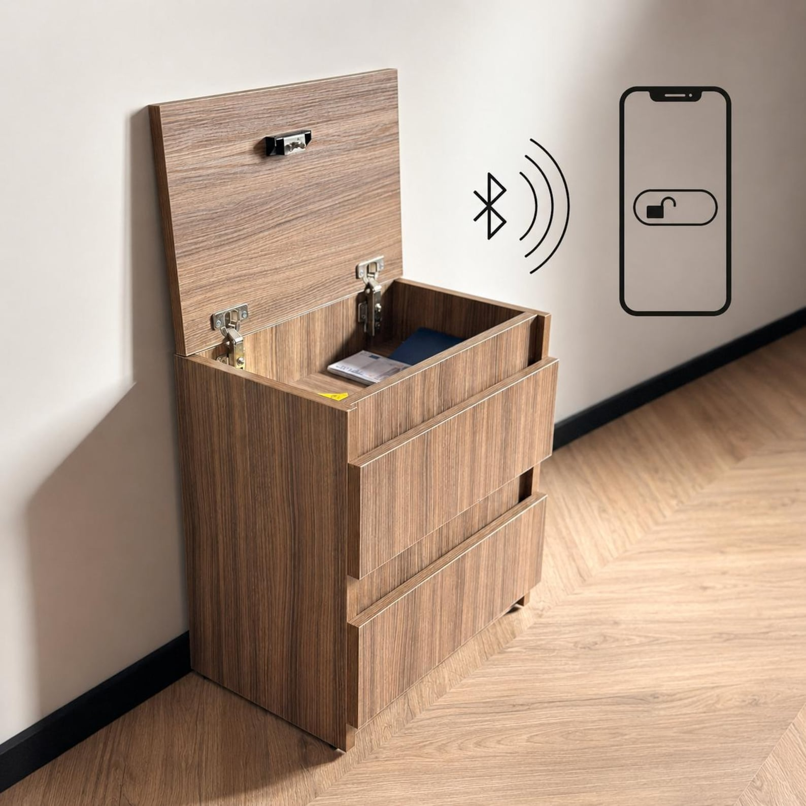 77.99 Bluetooth Smart Safe Nightstand